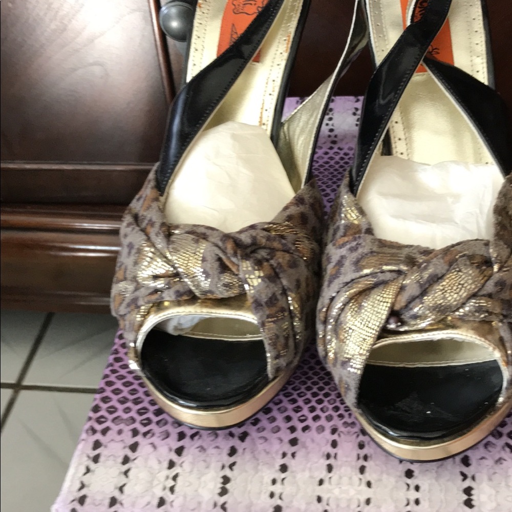 CHI animal print designer authentic heels